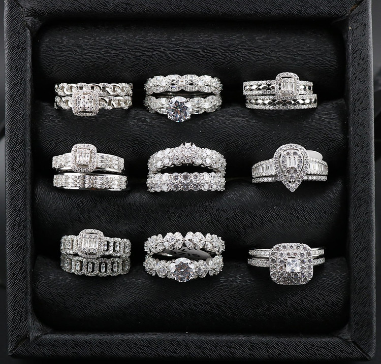 حلقه و پشت حلقه نقره زنانه