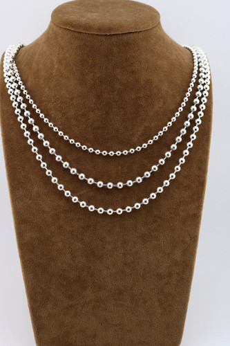 زنجیر نقره سربازی گرد