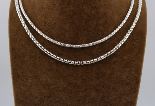 زنجیر نقره ونیزی گرد