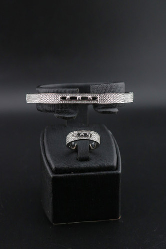 دستبند النگویی و انگشتر نقره