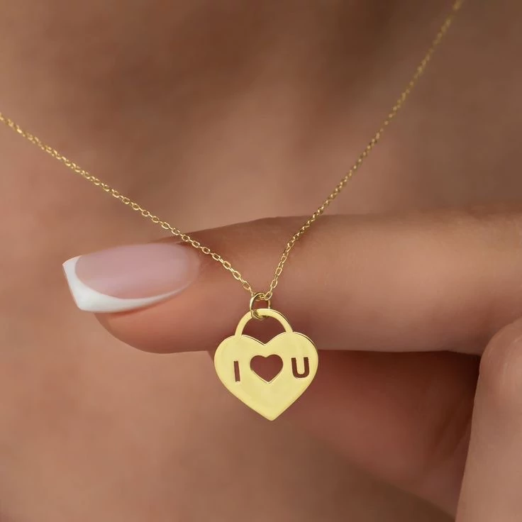 پلاک نقره سفارشی قفل love بهمراه آبکاری طلا کد 192
