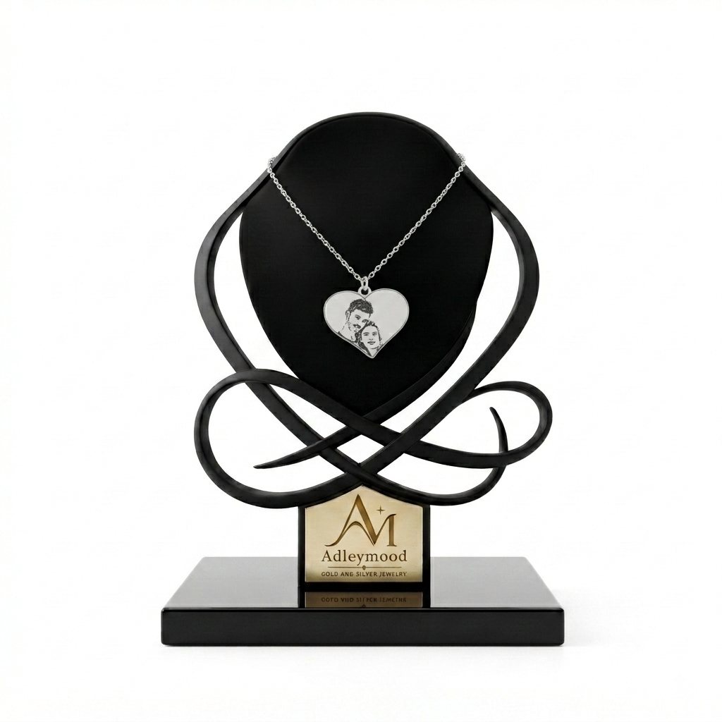 پلاک نقره سفارشی چهره بهمراه آبکاری طلا کد 65