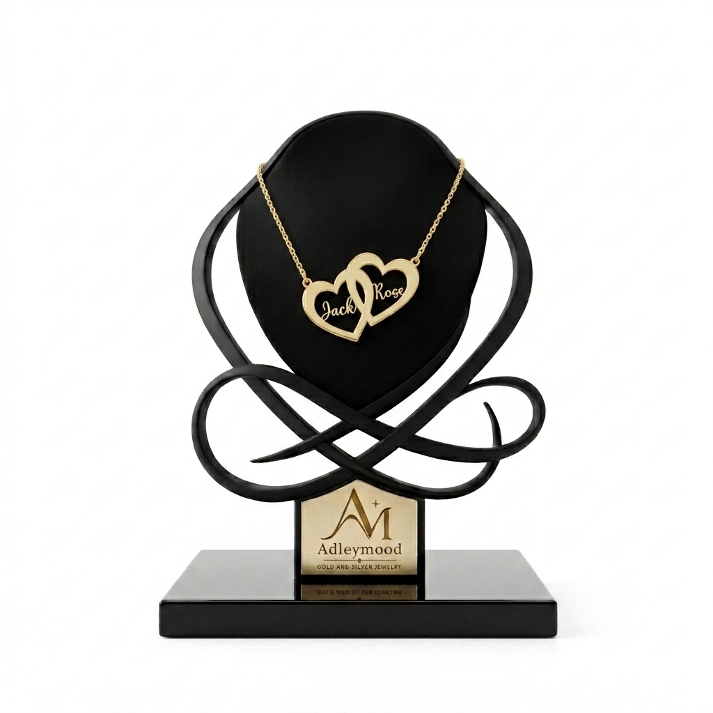 پلاک نقره سفارشی قلب بهمراه آبکاری طلا کد 94