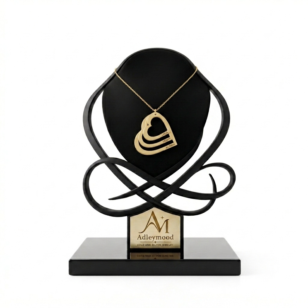 پلاک نقره سفارشی قلب بهمراه آبکاری طلا کد 97